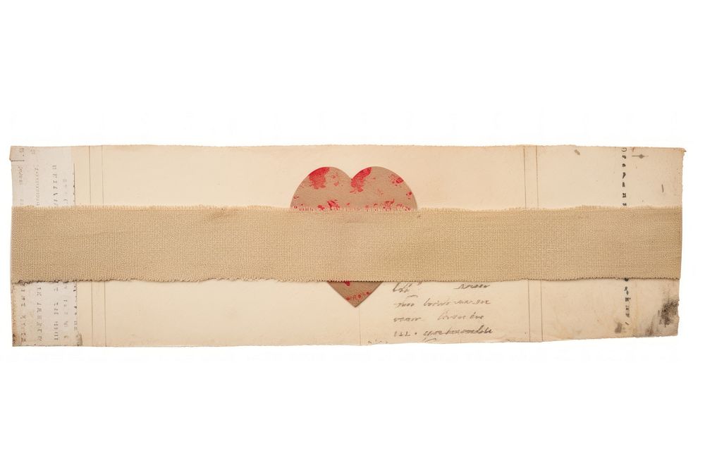 Paper craft heart ephemera white background accessories rectangle.