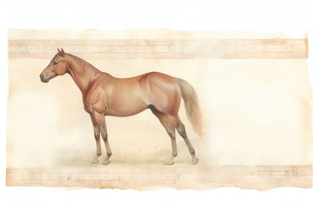 Horse vintage illustration painting animal mammal.