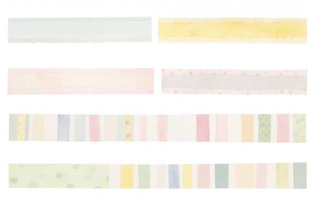 Rainbow illustration washi tape backgrounds paper white background.