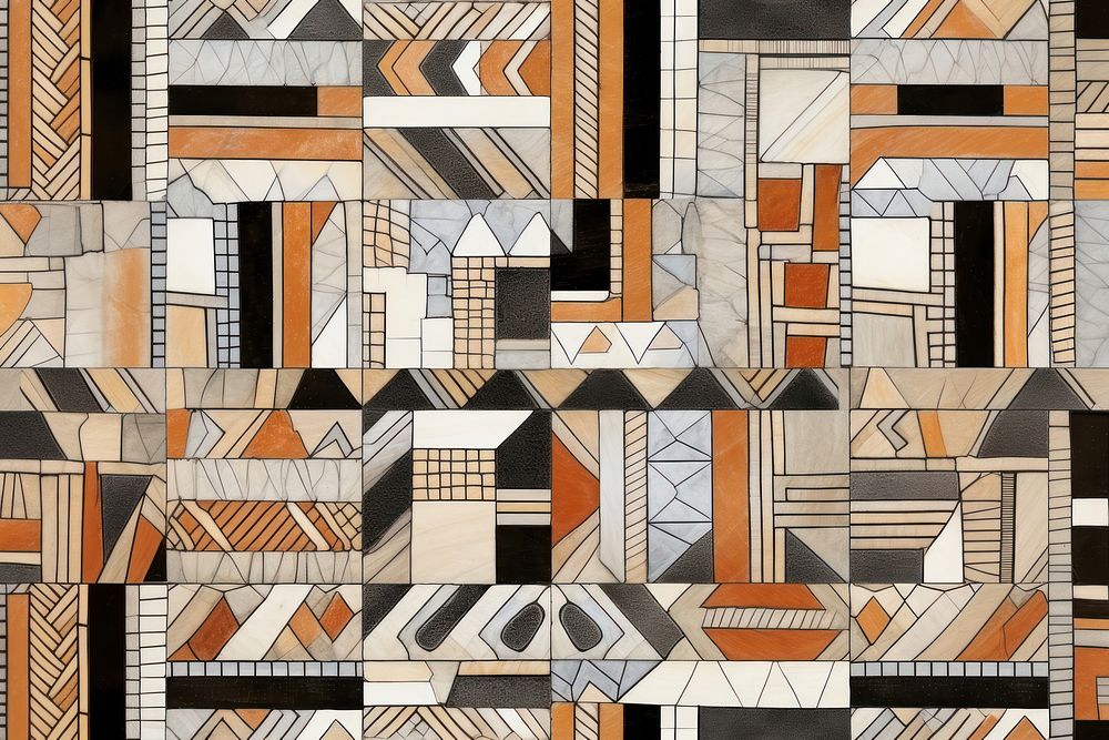 African art tile pattern indoors collage interior design.