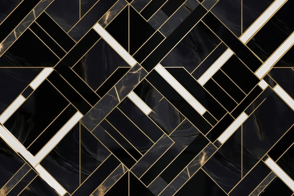 Black gold tile pattern aluminium gate.