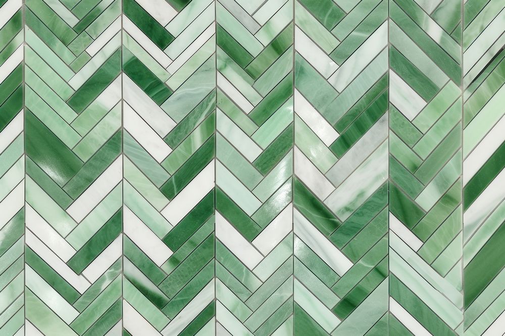 Chevron tile pattern green architecture aluminium.