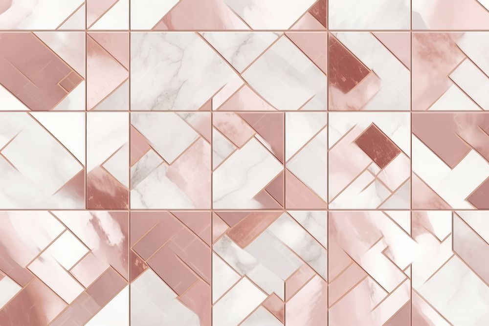 Rose gold tile pattern floor.