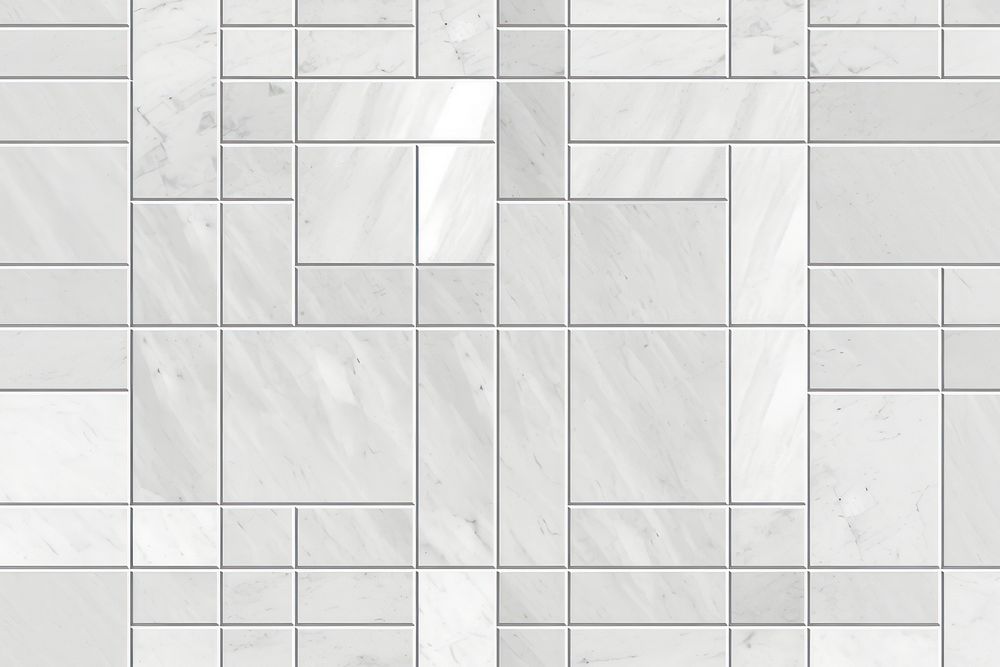 Silver tile pattern floor.