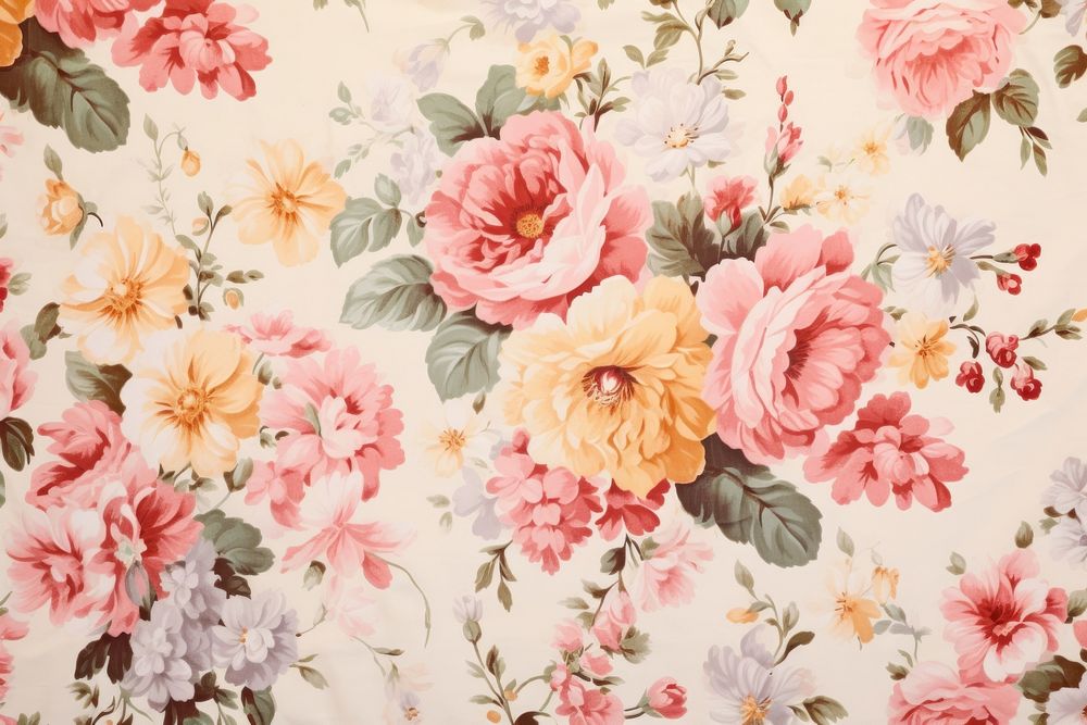 Floral pastel fabric graphics pattern blossom.