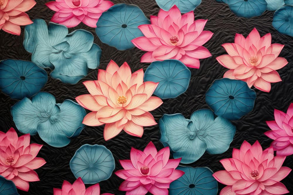 Lotus fabric texture blossom pattern dahlia.
