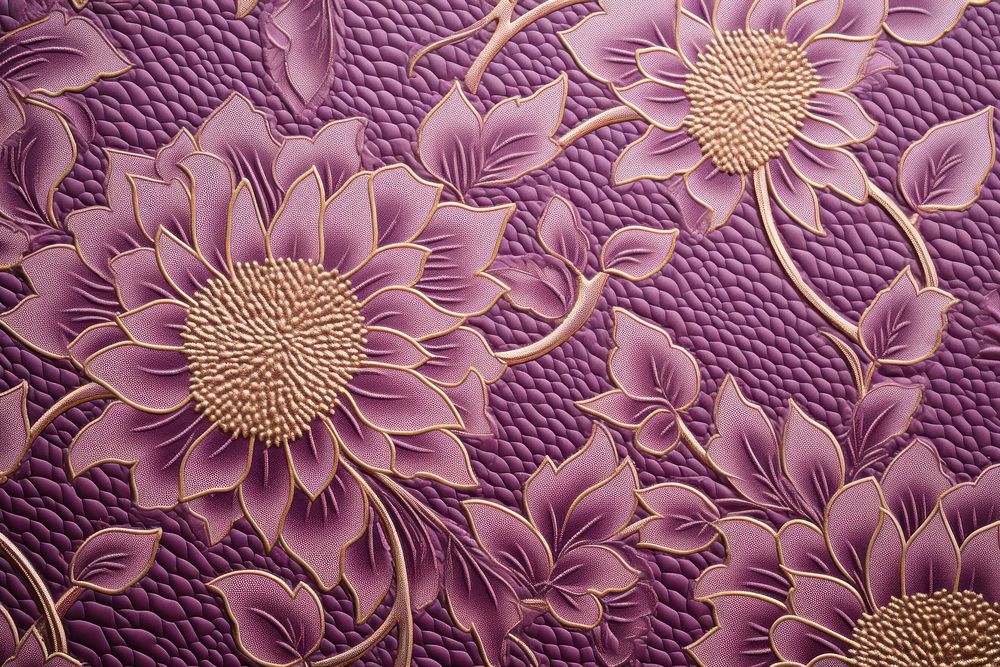 Lotus pattern fabric texture blossom purple dahlia.