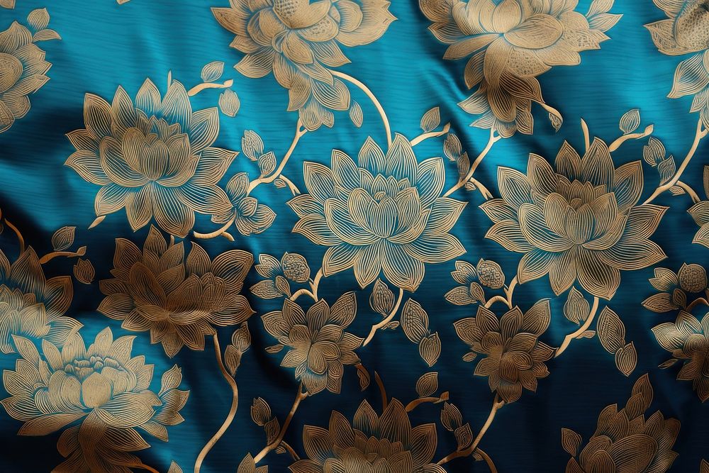 Lotus pattern fabric texture velvet plant silk.