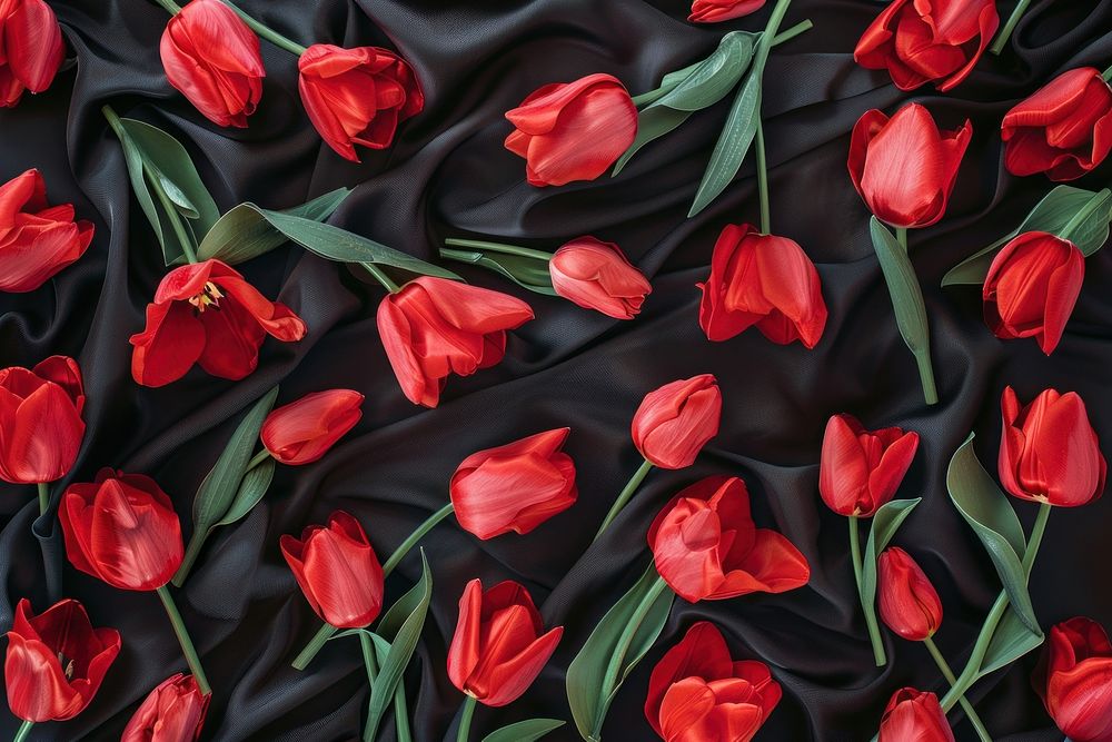 Tulip pattern fabric texture painting clothing blossom.