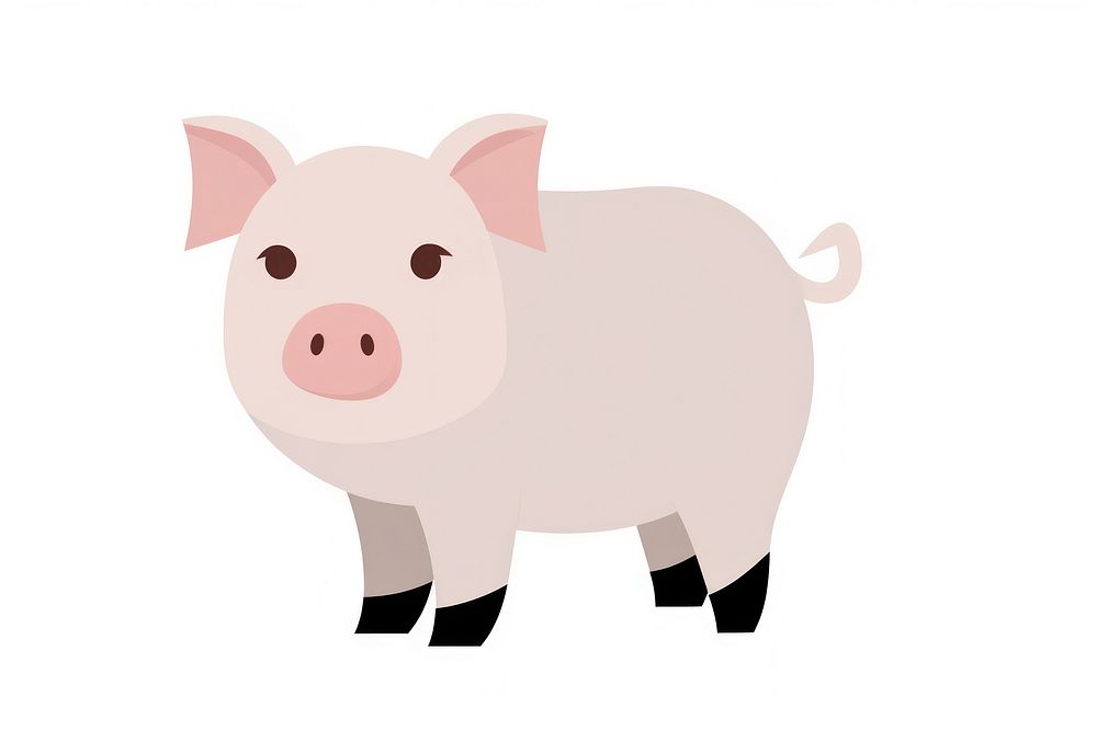 Flat design pig wildlife animal mammal.