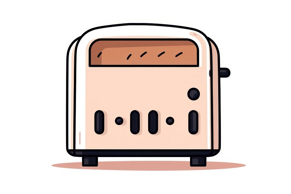 Flat design toaster appliance machine device.