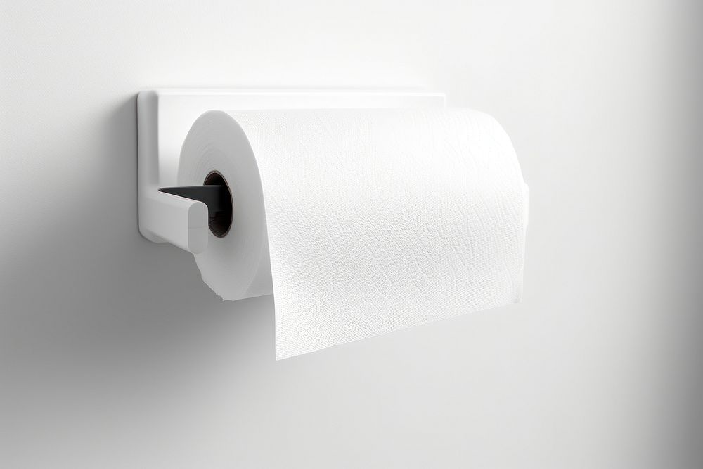 White toilet roll holder with tissue letterbox mailbox paper.