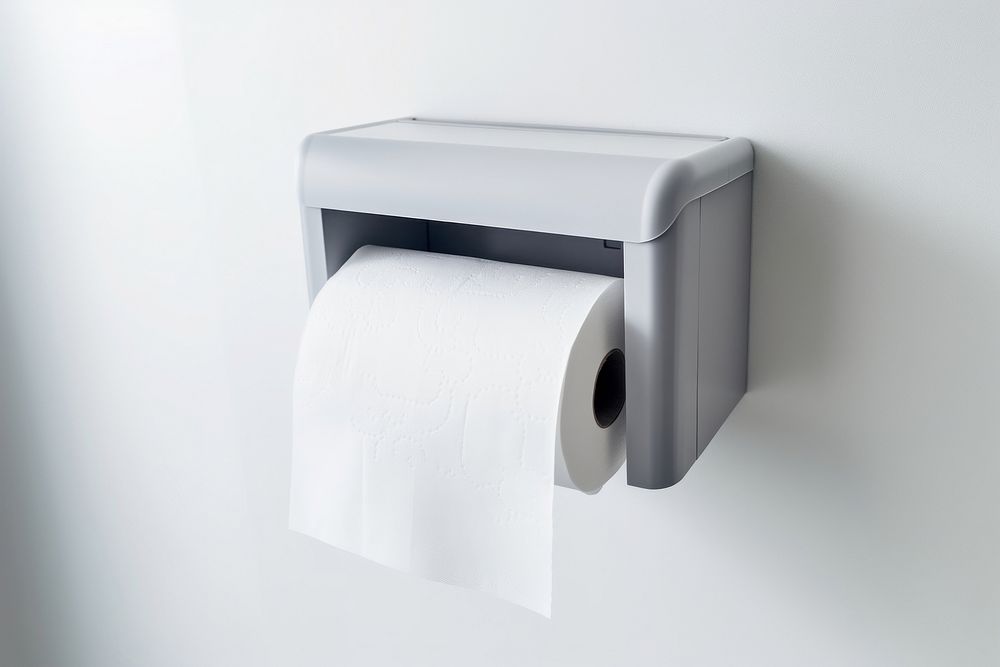 White toilet roll holder with tissue letterbox mailbox paper.