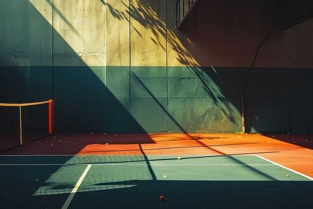 A tennis court sports ball tennis ball.