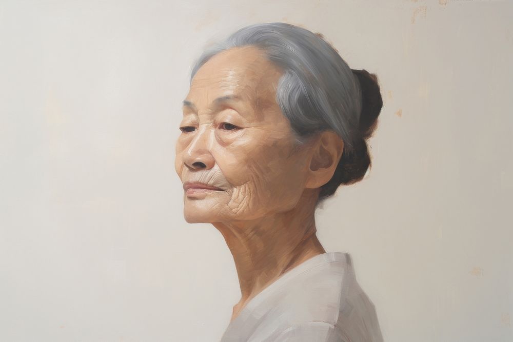 Asian woman painting photography portrait.