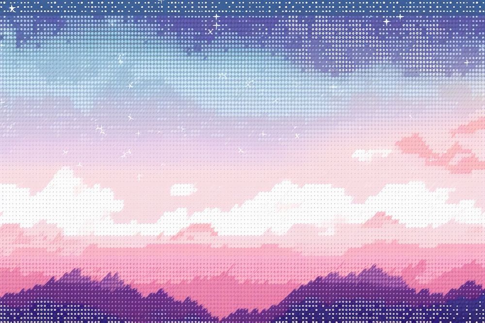 Cross stitch galaxy pastel outdoors nature purple.