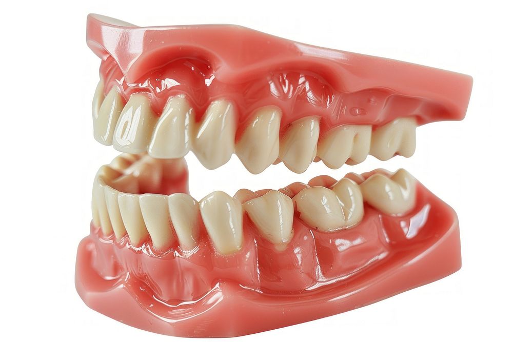 Dentist dental model ketchup person mouth.
