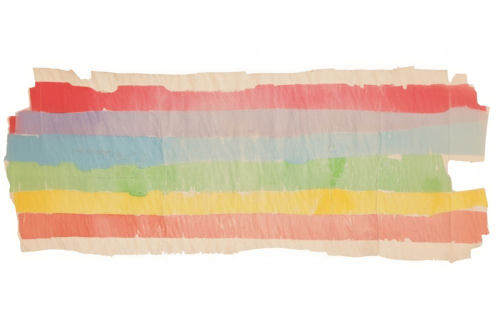 Rainbow ripped paper towel flag plastic wrap.