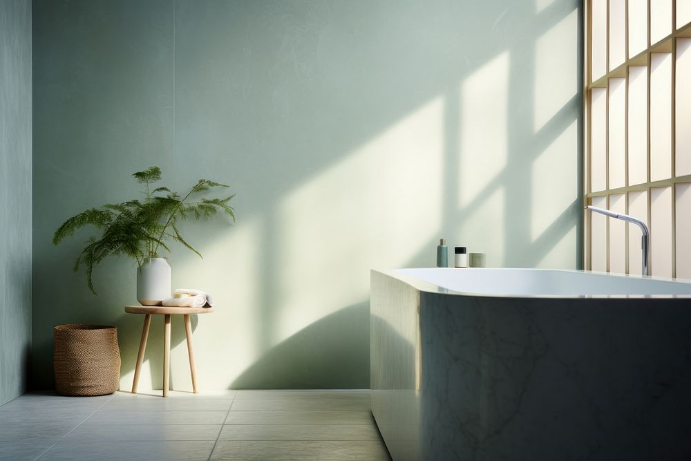 Bathroom interior in a minimal house architecture building bathing.