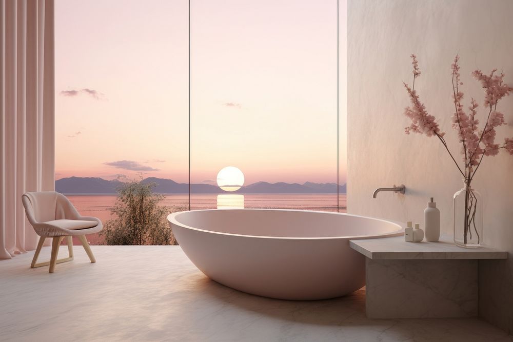 Bathroom interior in a minimal house furniture astronomy outdoors.