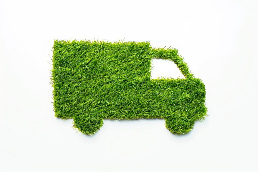 Truck shape lawn grass green plant.