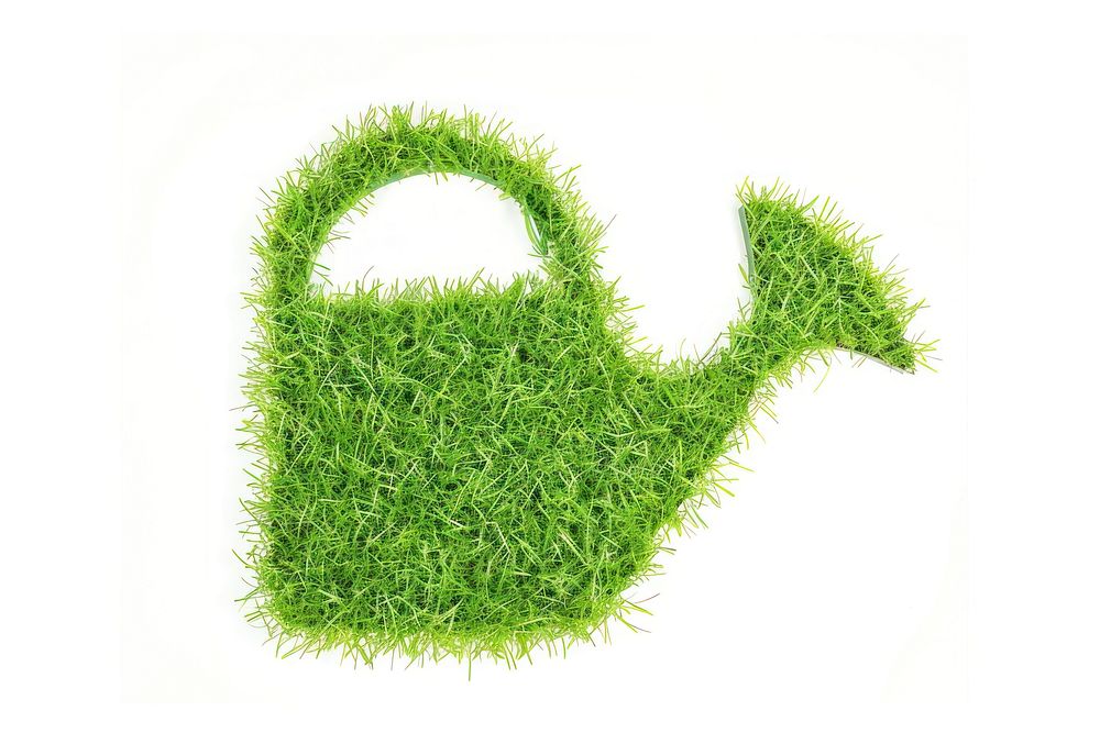 Watering can shape lawn grass plant moss.
