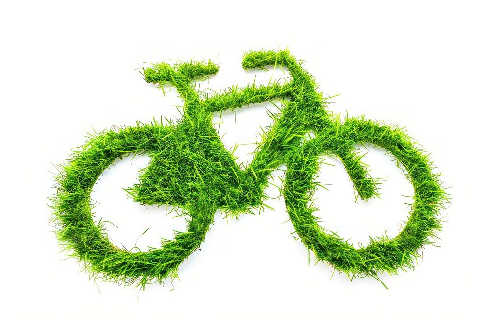 Bicycle shape lawn symbol grass ampersand.