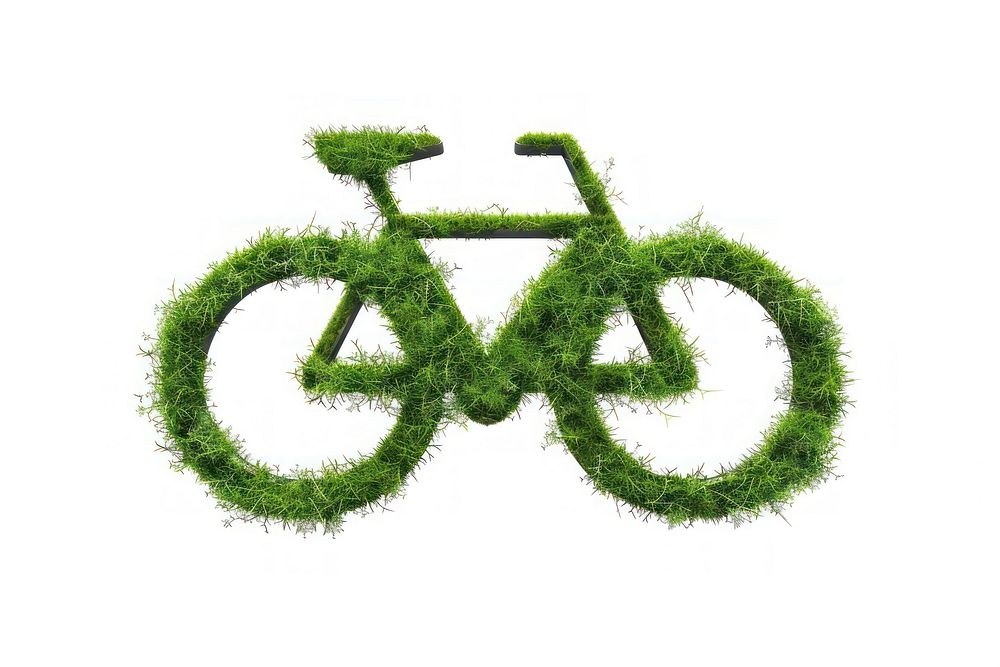 Bicycle shape lawn symbol grass transportation.