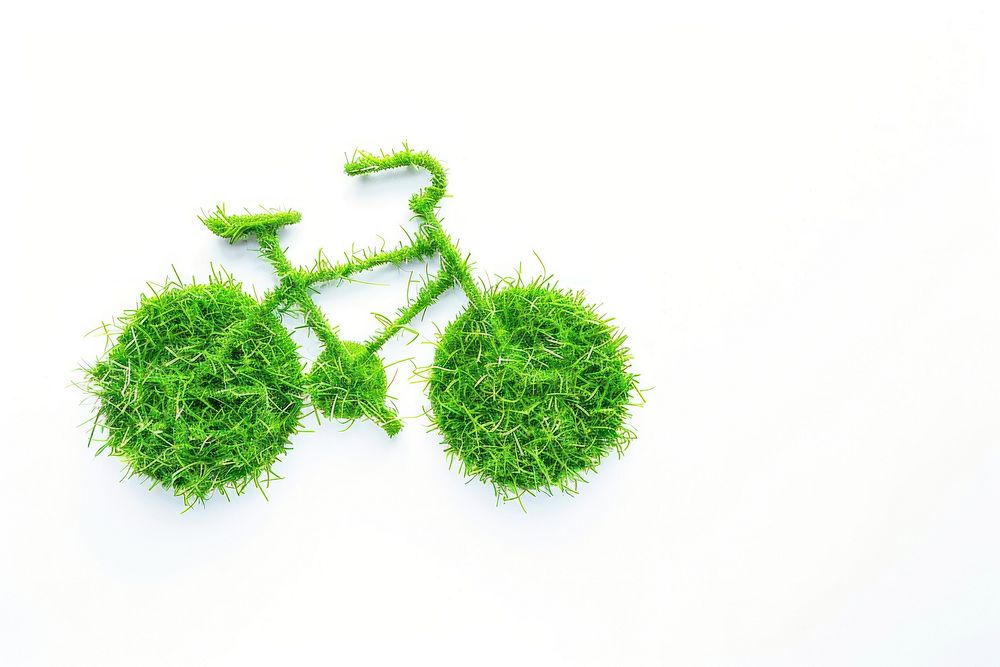 Bicycle shape lawn grass green herbal.