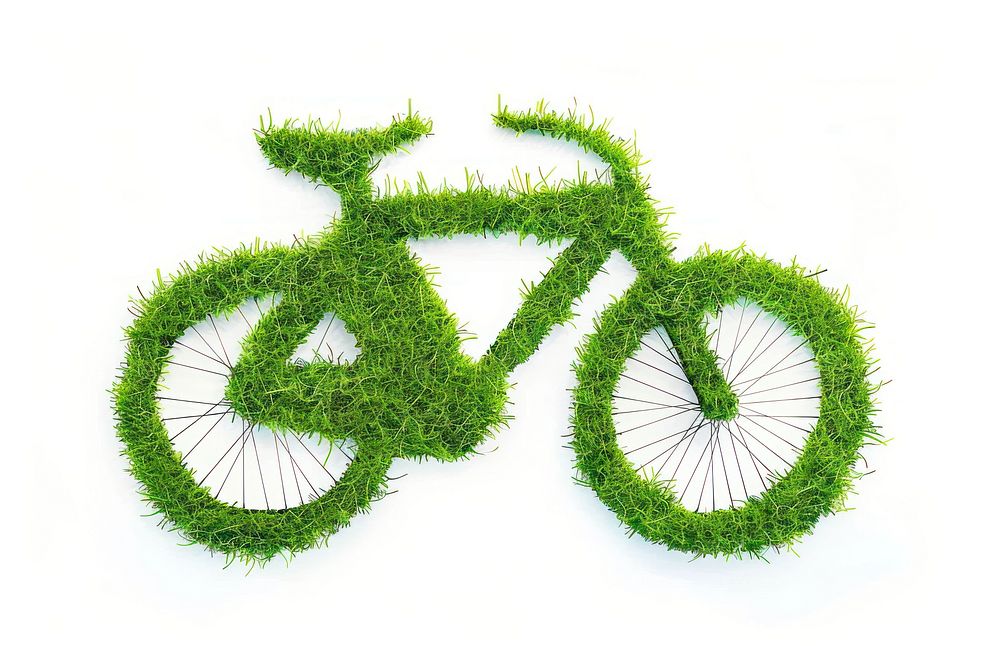 Bicycle shape lawn grass green transportation.