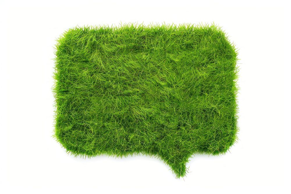 Speech bubble box shape lawn grass plant moss.