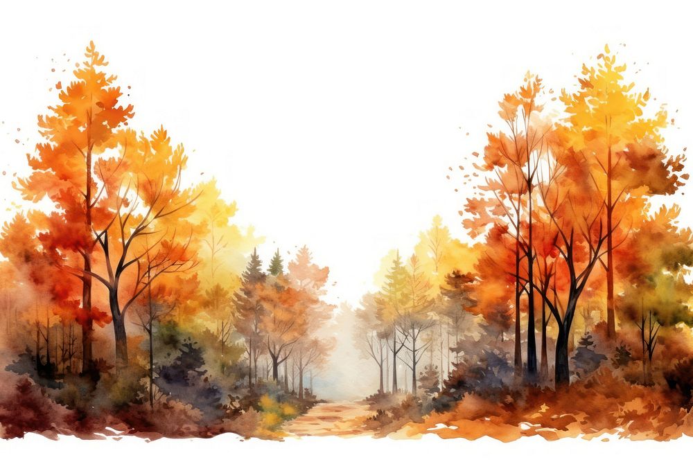 Autumn forest vegetation landscape outdoors.