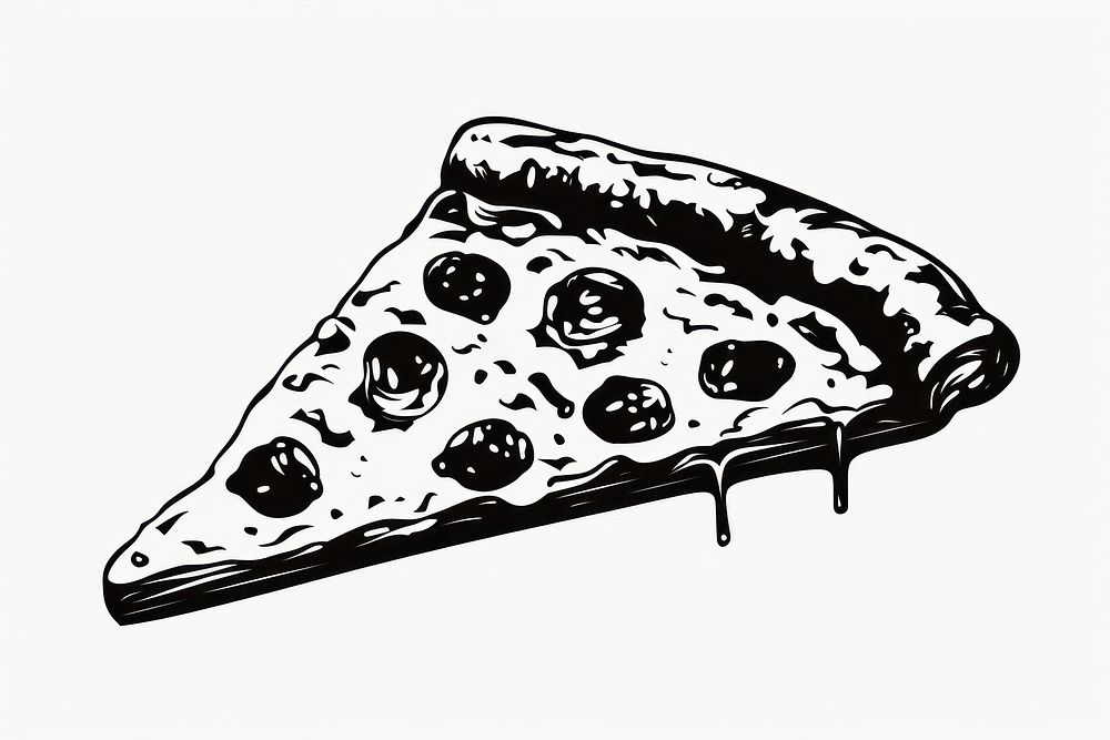 A slice of pizza silhouette art accessories illustrated.