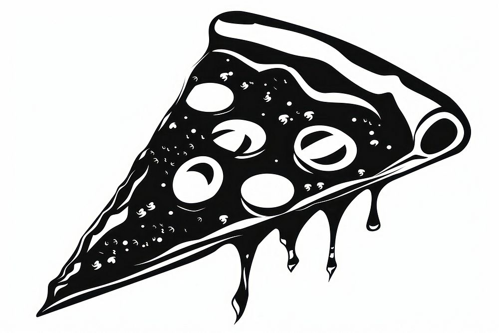 A slice of pizza silhouette animal shark fish.