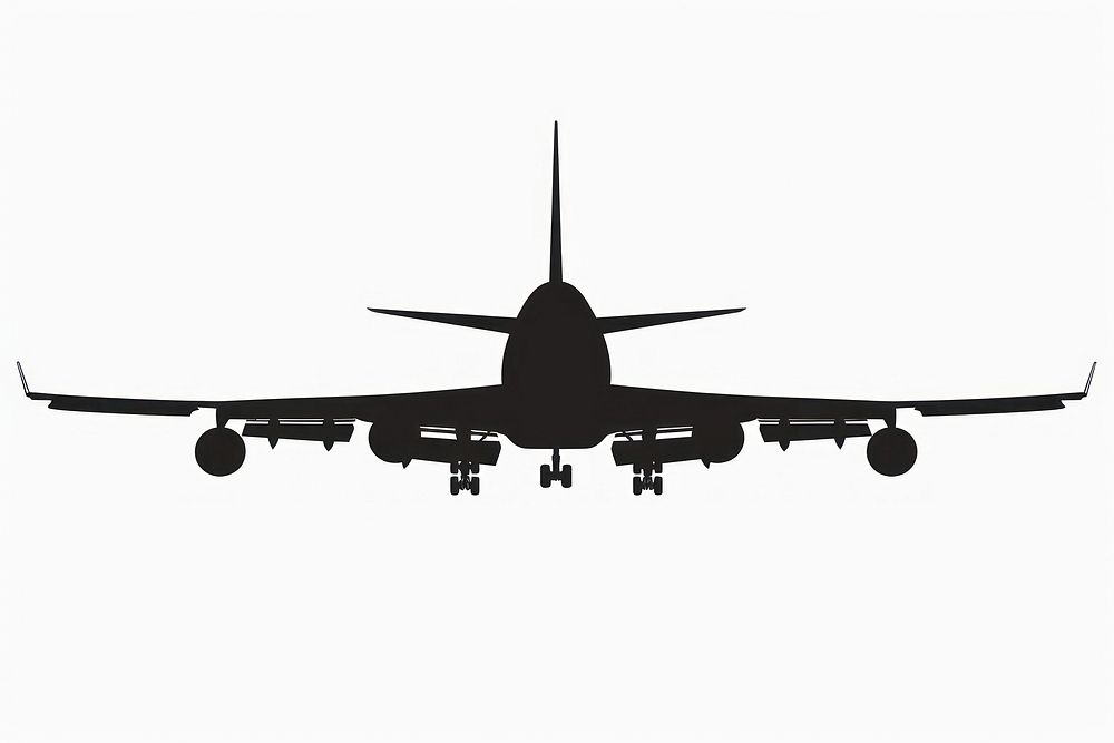 Airplane silhouette transportation appliance aircraft.