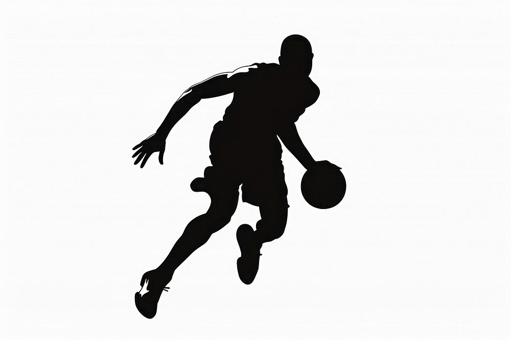 Basketball player silhouette handball person sports.