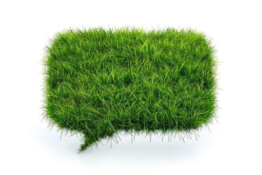 Speech bubble box shape lawn grass vegetation plant.