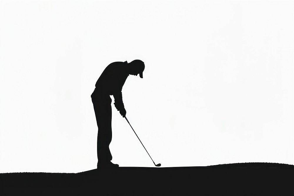 Golf player silhouette clothing outdoors apparel.