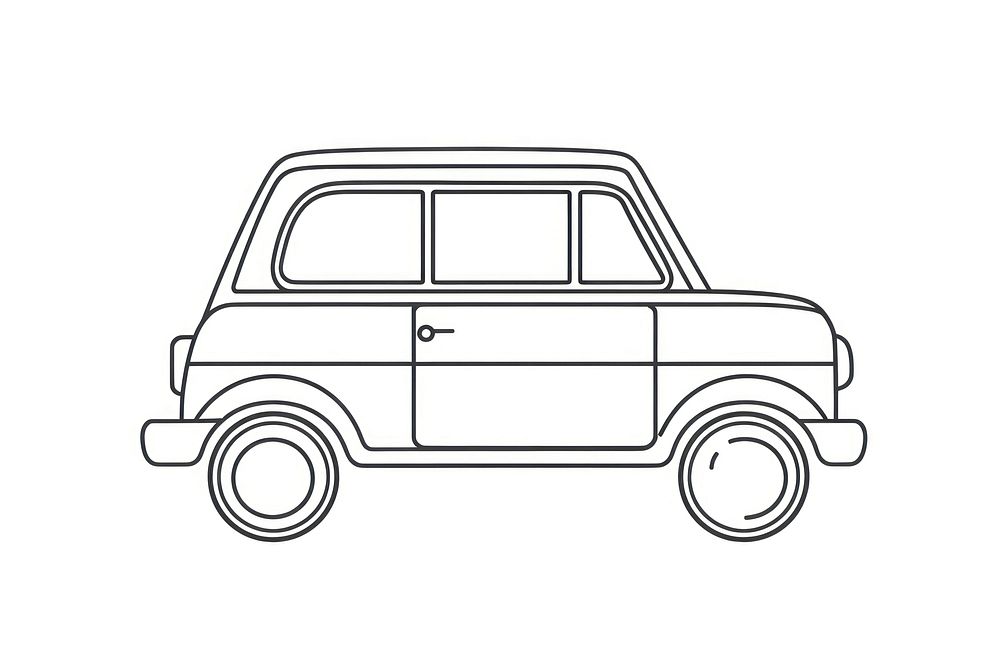 Minimal illustration of car drawing transportation illustrated.