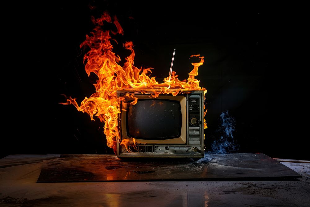 Photo of television flame fire electronics.