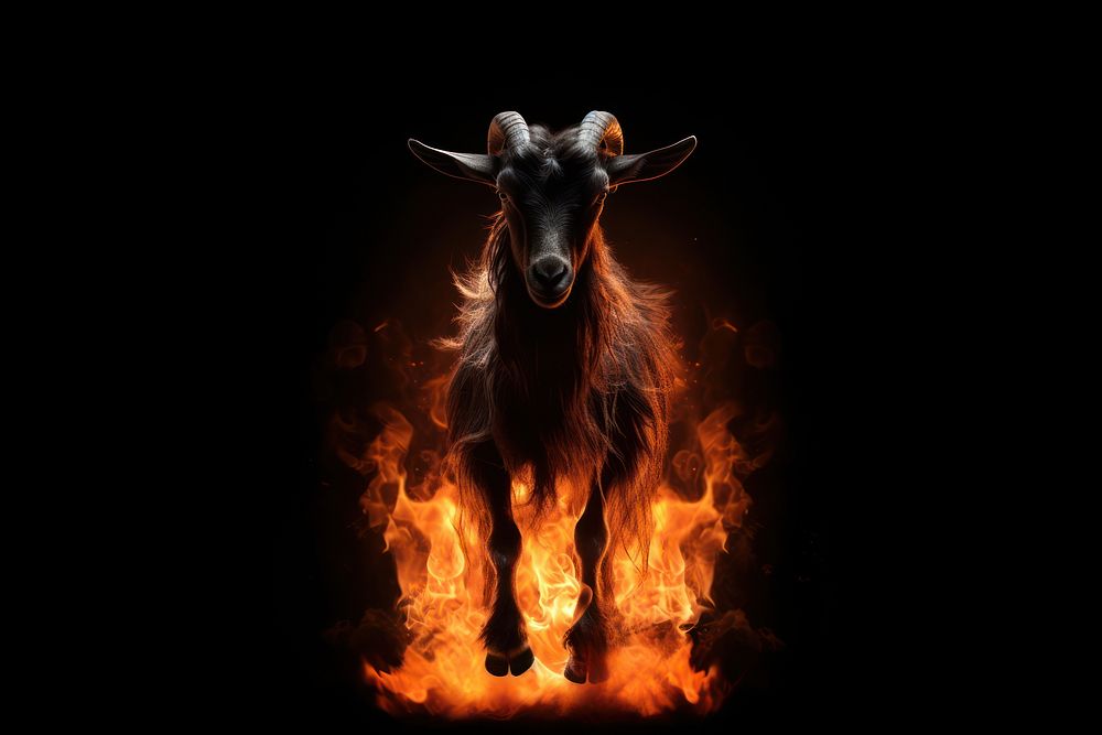 Photo of goat flame fire livestock.