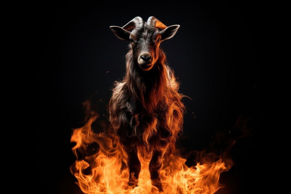 Photo of goat flame fire livestock.