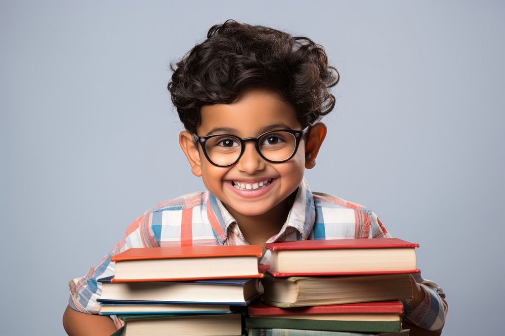 Indian children boy glasses photo head.