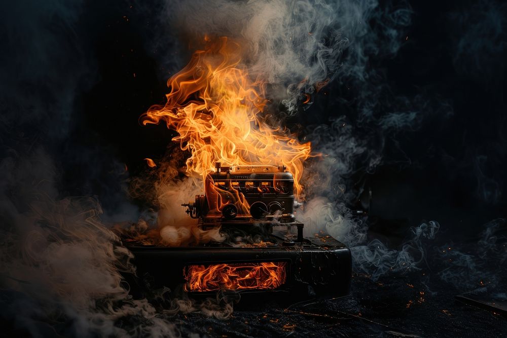 Photo of machine flame fire bonfire.