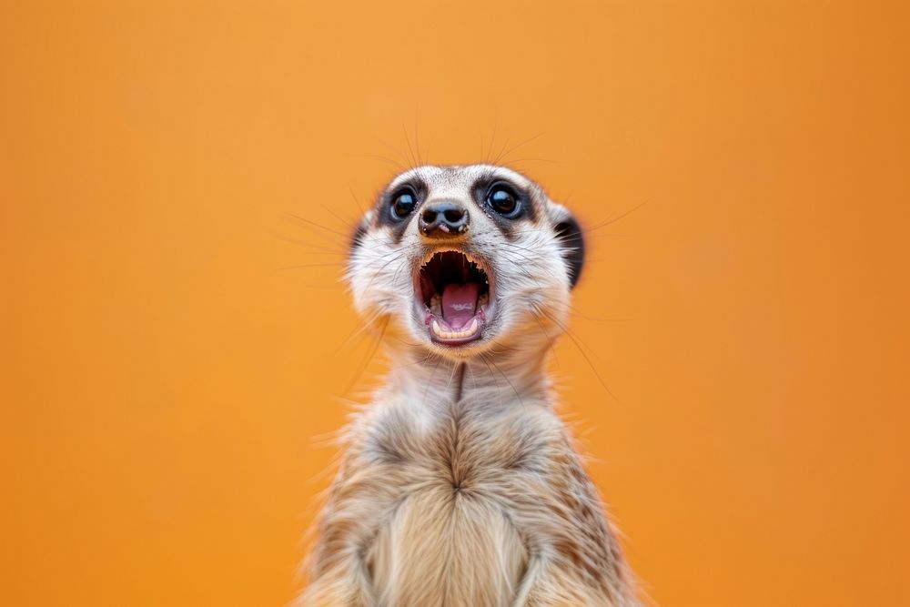 Photo of shocked meerkat wildlife animal mammal.