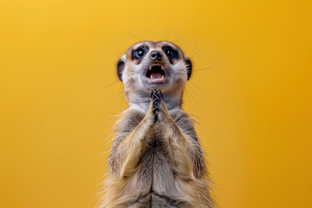 Photo of shocked meerkat wildlife animal mammal.
