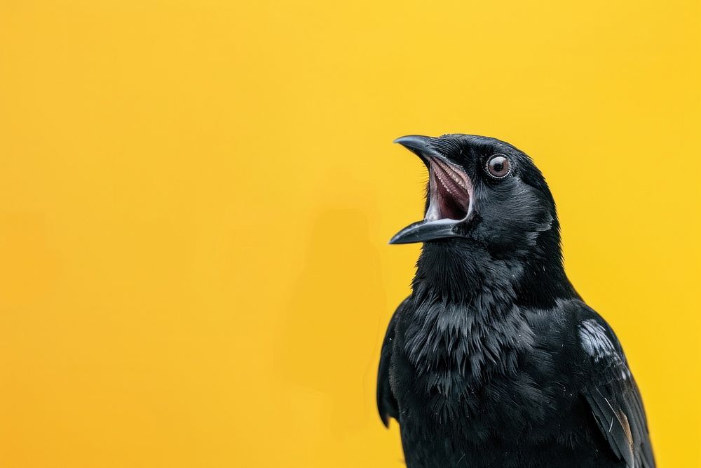 Photo of shocked bird blackbird agelaius animal.
