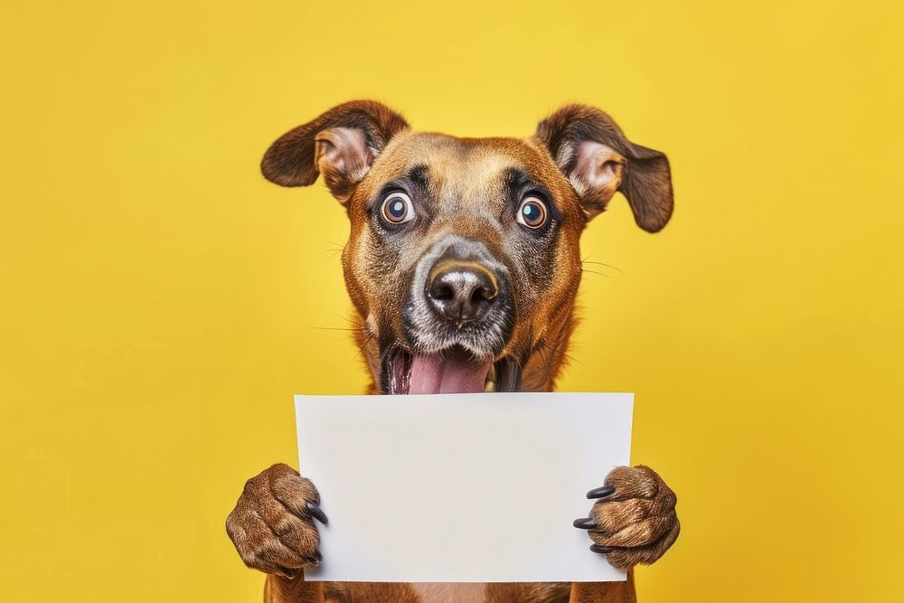 Photo of shocked dog surprised face pet.