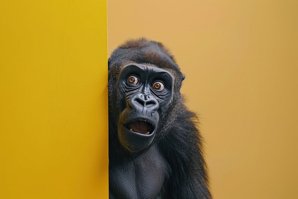 Photo of shocked gorilla wildlife animal mammal.