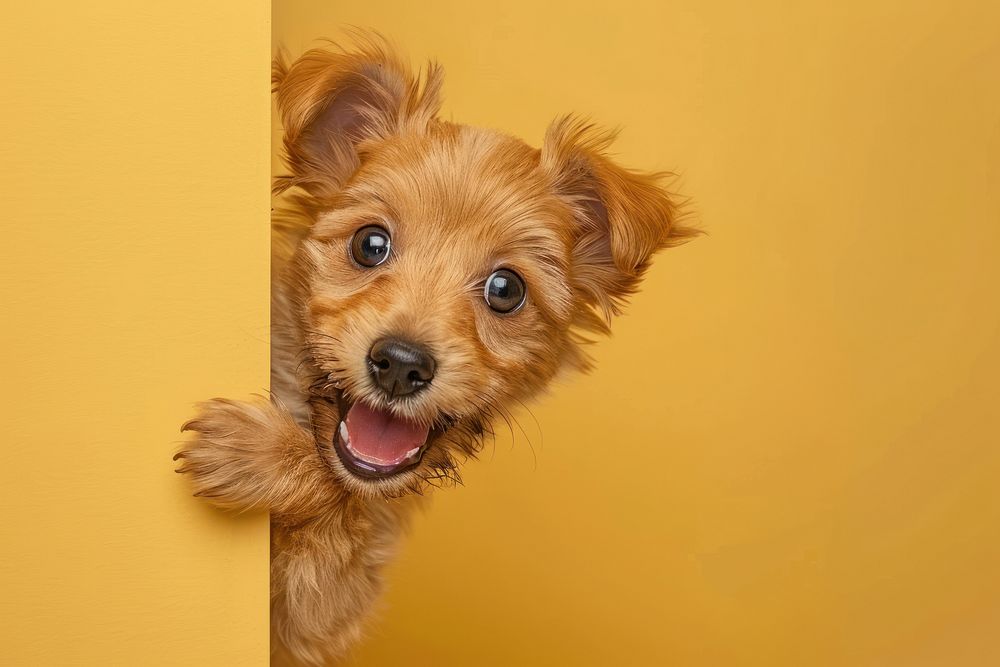 Photo of shocked puppy pet animal canine.